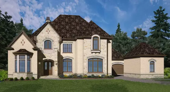 European house plans 24-241 - front exterior, 3,330 sq ft, 4 bed, 3 bath house plans | Monster House Plans