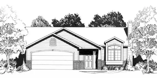 Traditional house plans 25-101 - front exterior, 926 sq ft, 2 bed, 1 bath house plans | Monster House Plans