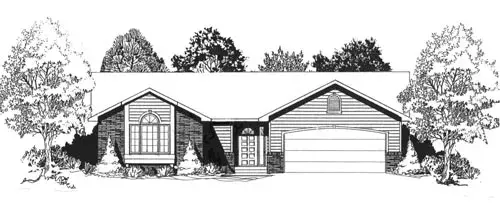 Traditional house plans 25-109 - front exterior, 1,162 sq ft, 3 bed, 2 bath house plans | Monster House Plans