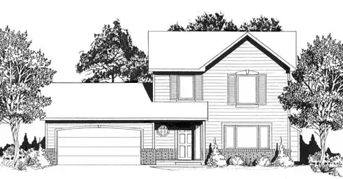 Traditional house plans 25-117 - front exterior, 1,269 sq ft, 3 bed, 2 bath house plans | Monster House Plans