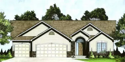 Traditional house plans 25-121 - front exterior, 1,295 sq ft, 3 bed, 2 bath house plans | Monster House Plans