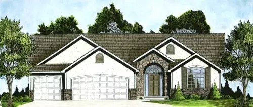 Traditional house plans 25-131 - front exterior, 1,451 sq ft, 3 bed, 2 bath house plans | Monster House Plans
