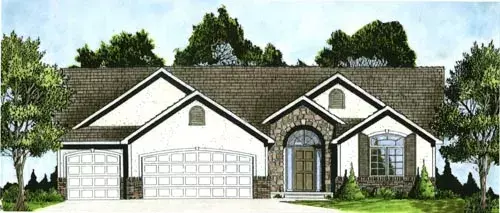 Traditional house plans 25-139 - front exterior, 1,551 sq ft, 3 bed, 2 bath house plans | Monster House Plans
