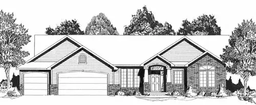 Traditional house plans 25-146 - front exterior, 1,764 sq ft, 3 bed, 2 bath house plans | Monster House Plans
