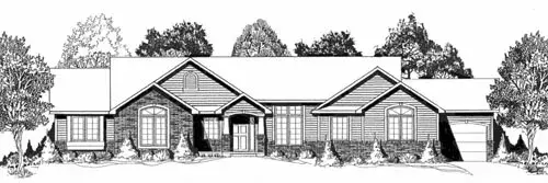 Traditional house plans 25-147 - front exterior, 1,865 sq ft, 3 bed, 2 bath house plans | Monster House Plans