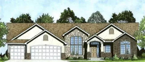 Traditional house plans 25-148 - front exterior, 2,002 sq ft, 3 bed, 2 bath house plans | Monster House Plans