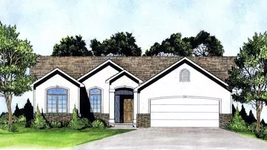 Traditional house plans 25-155 - front exterior, 1,108 sq ft, 3 bed, 2 bath house plans | Monster House Plans