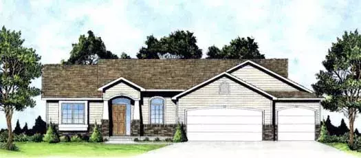 Traditional house plans 25-157 - front exterior, 1,224 sq ft, 3 bed, 2 bath house plans | Monster House Plans