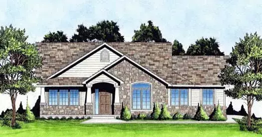 Traditional house plans 25-160 - front exterior, 1,370 sq ft, 3 bed, 2 bath house plans | Monster House Plans