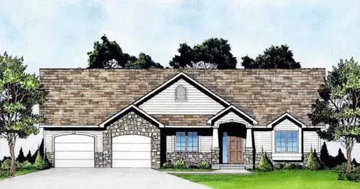 Traditional house plans 25-168 - front exterior, 1,585 sq ft, 3 bed, 2 bath house plans | Monster House Plans