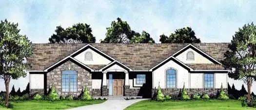 Traditional house plans 25-171 - front exterior, 1,611 sq ft, 3 bed, 2 bath house plans | Monster House Plans