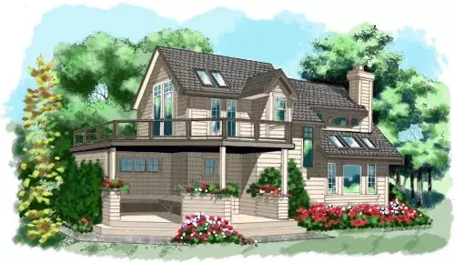 Traditional house plans 26-103 - front exterior, 1,235 sq ft, 3 bed, 2 bath house plans | Monster House Plans