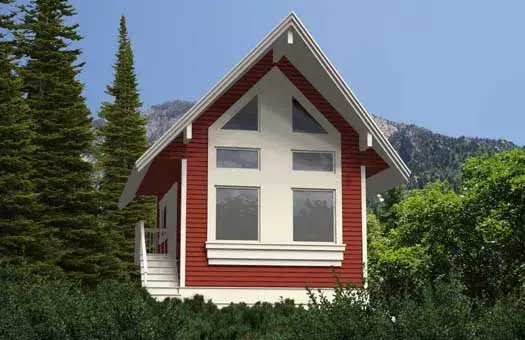 Contemporary house plans 26-115 - front exterior, 840 sq ft, 0 bed, 1 bath house plans | Monster House Plans
