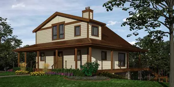 Country house plans 26-144 - front exterior, 1,632 sq ft, 2 bed, 2 bath house plans | Monster House Plans