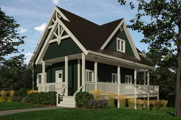 Craftsman house plans 26-145 - front exterior, 1,370 sq ft, 3 bed, 2 bath house plans | Monster House Plans