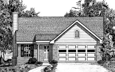 Traditional house plans 27-101 - front exterior, 1,145 sq ft, 3 bed, 2 bath house plans | Monster House Plans