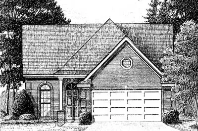 Traditional house plans 27-104 - front exterior, 1,472 sq ft, 3 bed, 2 bath house plans | Monster House Plans