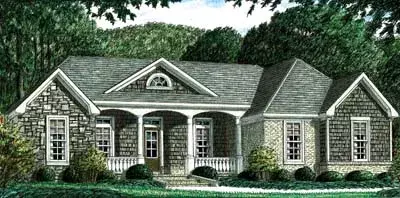 Country house plans 27-113 - front exterior, 1,705 sq ft, 3 bed, 2 bath house plans | Monster House Plans