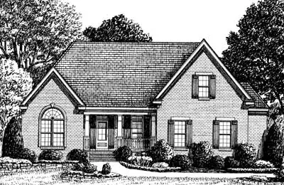 Traditional house plans 27-117 - front exterior, 1,909 sq ft, 3 bed, 2 bath house plans | Monster House Plans