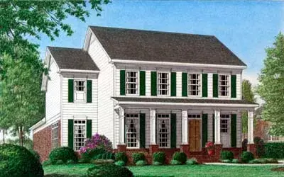 Southern Colonial house plans 27-124 - front exterior, 2,052 sq ft, 3 bed, 2 bath house plans | Monster House Plans