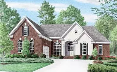 European house plans 27-125 - front exterior, 2,095 sq ft, 3 bed, 2 bath house plans | Monster House Plans