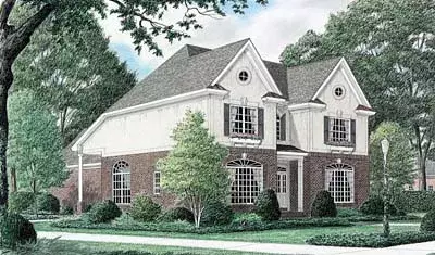 Traditional house plans 27-129 - front exterior, 2,157 sq ft, 3 bed, 2 bath house plans | Monster House Plans