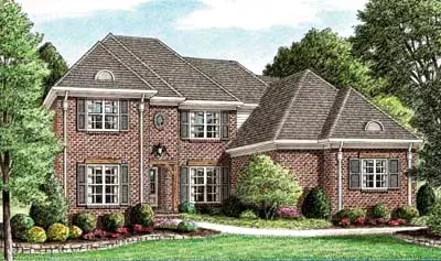 Traditional house plans 27-132 - front exterior, 2,873 sq ft, 4 bed, 3 bath house plans | Monster House Plans