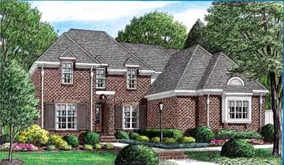 Traditional house plans 27-133 - front exterior, 2,848 sq ft, 4 bed, 3 bath house plans | Monster House Plans