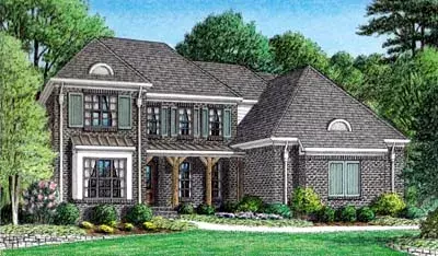 Country house plans 27-134 - front exterior, 2,875 sq ft, 4 bed, 3 bath house plans | Monster House Plans