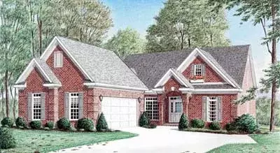 Traditional house plans 27-140 - front exterior, 2,377 sq ft, 3 bed, 2 bath house plans | Monster House Plans