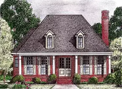 Southern house plans 27-141 - front exterior, 2,424 sq ft, 3 bed, 2 bath house plans | Monster House Plans