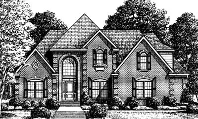Traditional house plans 27-147 - front exterior, 3,624 sq ft, 5 bed, 4 bath house plans | Monster House Plans