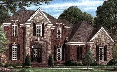 European house plans 27-155 - front exterior, 2,867 sq ft, 4 bed, 3 bath house plans | Monster House Plans