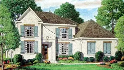 French Country house plans 27-156 - front exterior, 3,114 sq ft, 4 bed, 3 bath house plans | Monster House Plans