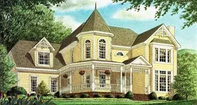 Victorian house plans 27-158 - front exterior, 3,189 sq ft, 4 bed, 3 bath house plans | Monster House Plans