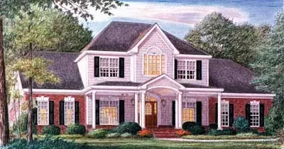 Southern Colonial house plans 27-161 - front exterior, 3,472 sq ft, 4 bed, 3 bath house plans | Monster House Plans