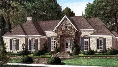 European house plans 27-163 - front exterior, 3,293 sq ft, 3 bed, 3 bath house plans | Monster House Plans