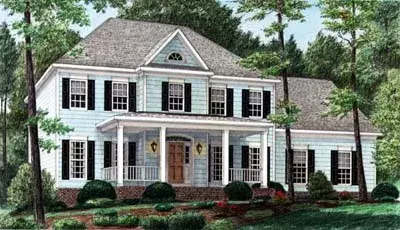Southern Colonial house plans 27-167 - front exterior, 3,509 sq ft, 4 bed, 3 bath house plans | Monster House Plans