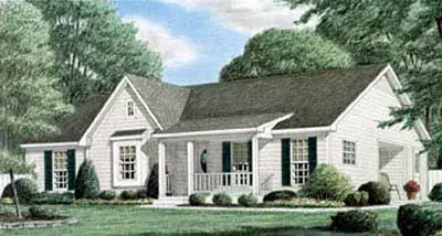 Country house plans 27-171 - front exterior, 1,234 sq ft, 3 bed, 2 bath house plans | Monster House Plans