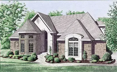 European house plans 27-178 - front exterior, 2,295 sq ft, 3 bed, 2 bath house plans | Monster House Plans
