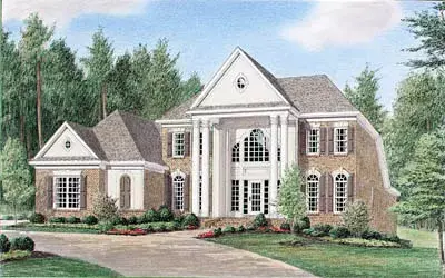 Southern Colonial house plans 27-185 - front exterior, 3,472 sq ft, 4 bed, 3 bath house plans | Monster House Plans