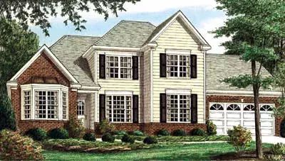 Traditional house plans 27-191 - front exterior, 1,974 sq ft, 3 bed, 2 bath house plans | Monster House Plans