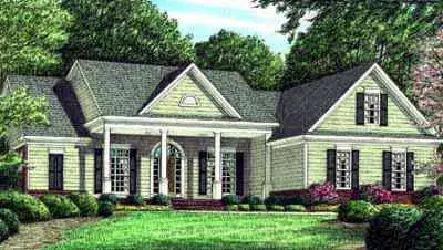 Southern house plans 27-197 - front exterior, 2,414 sq ft, 3 bed, 2 bath house plans | Monster House Plans