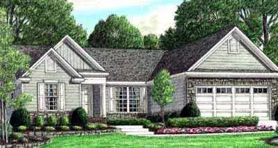 Traditional house plans 27-199 - front exterior, 1,379 sq ft, 3 bed, 2 bath house plans | Monster House Plans