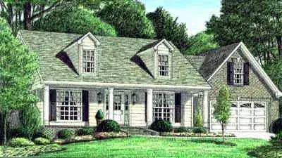 Country house plans 27-201 - front exterior, 1,676 sq ft, 3 bed, 2 bath house plans | Monster House Plans