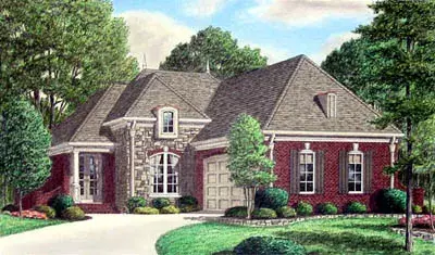 French Country house plans 27-203 - front exterior, 2,522 sq ft, 3 bed, 3 bath house plans | Monster House Plans