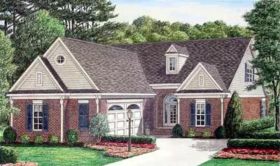 Traditional house plans 27-208 - front exterior, 2,501 sq ft, 3 bed, 2 bath house plans | Monster House Plans