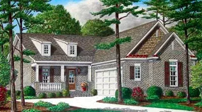Country house plans 27-213 - front exterior, 2,524 sq ft, 4 bed, 3 bath house plans | Monster House Plans