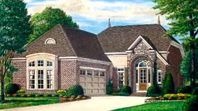 French Country house plans 27-215 - front exterior, 2,514 sq ft, 4 bed, 3 bath house plans | Monster House Plans