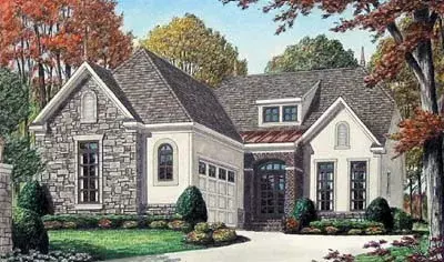 French Country house plans 27-218 - front exterior, 2,687 sq ft, 3 bed, 2 bath house plans | Monster House Plans